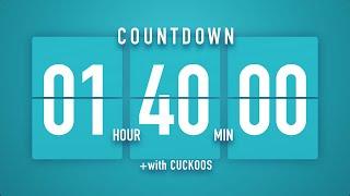 1 Hour 40 Miunutes Countdown Flip Clock Timer / Cuckoos 