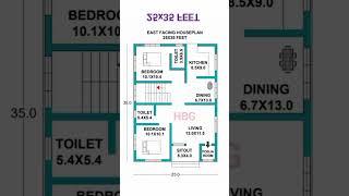 25x35  East facing house plan #Indian construction #shorts #hbg