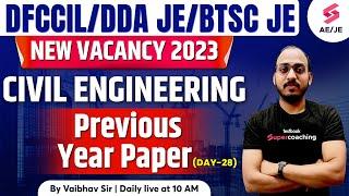 DDA JE Previous Year Question Paper | DFCCIL Previous Year Question Paper Civil | By Vaibhav Sir
