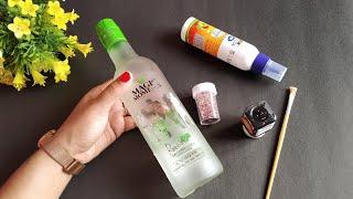 DIY - Best Out Of Waste Craft Ideas -  Bottle Craft Ideas - Decorated Vodka Bottle