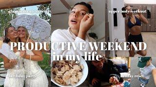 *productive* WEEKEND IN MY LIFE: sunday reset, makeup tutorial + celebrating with friends!