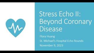 Stress Echo for Non-Ischemic Heart Disease