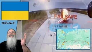 #Ukraine 2025-06-01: UKRAINE DESTROYS 41 RUSSIAN AIR FORCE BOMBERS