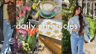 Daily chronicle: ice skating ,baking  , eating outPilates,bar hoping, coffee shops️