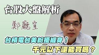 台積電台美紛擾纏身️千元以下還能買嗎【20250309】鄭廳宜台股大盤分析‍