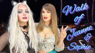 Crossdressers Jeanne and Sophie walk in public