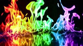 Rainbow Flames On Mirror Surface (4K UHD)‍