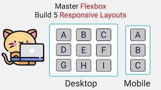 Master Flexbox 2021  - Build 5 Responsive Layouts ️ || CSS 2021