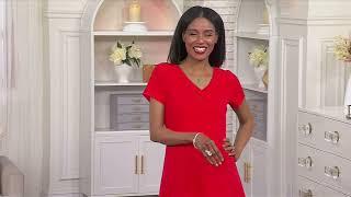 Diamonique x Jennifer Miller Round & Baguette Ring, Sterling Silver on QVC