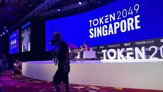 Tyler and Cameron Winklevoss with Balaji at #TOKEN2049Singapore