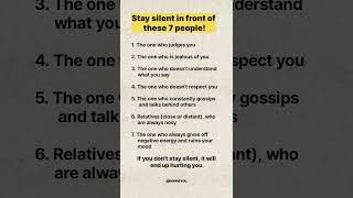 Stay Silent Infront Of These 7 People! #shorts #silenceisstrength #motivation #success #goals #focus