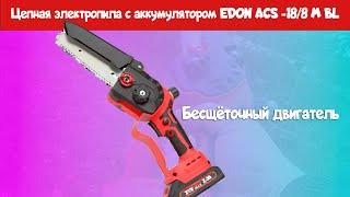 Распаковка-осмотр цепной электропилы с аккумулятором EDON ACS -18/8 M BL (Бесщёточный двигатель)