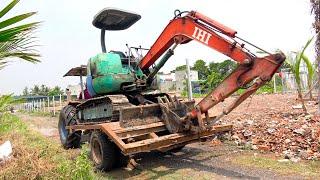 Excavators destroy trees, tractors carry excavators to the workplace | minhan toys ️