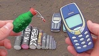  МОЩНАЯ ПЕТАРДА + NOKIA 3310  ТОП 10 ПЕТАРД ПРОТИВ НОКИА 3310  NOKIA 3310 крепче чем СЕЙФ !!!