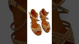 The Perfect Salsa Shoes for beginners - 4.5cm thick heel with rhinestones for Latin ballroom dancers
