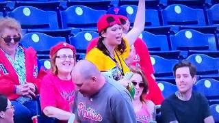 Emily Youcis catching a foul ball, June 3rd, 2016.