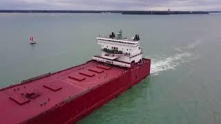 Edgar B Speer Upbound Detroit River September 2 2017 Flyover