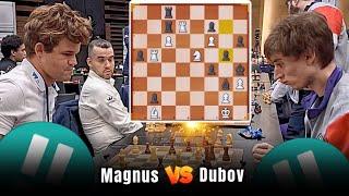 Magnus Carlsen vs Daniil Dubov: A Wild Tactical Duel with a Beautiful Finish!