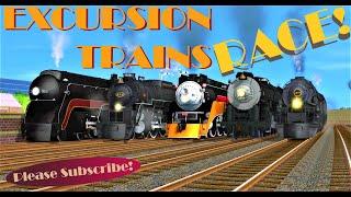 Trainz - Excursion Trains Race! Feat N&W 611, SP 4449, C&O 614, ATSF 2926, Southern 4501!