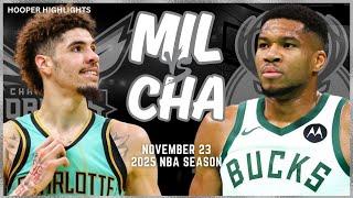 Milwaukee Bucks vs Charlotte Hornets Full Game Highlights | Nov 23 | 2025 NBA Season