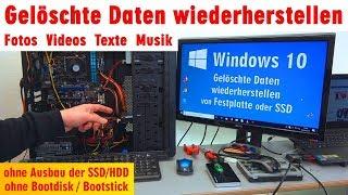 Gelöschte Daten wiederherstellen - Fotos Videos Texte Musik - Windows 10 ohne Ausbau der HDD - [4K]