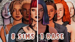 8 Sims, 1 Base + CC List | Sims 4 Create A Sim