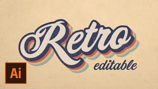 Texto Retro en Illustrator (Vintage) | Tutorial Diseño Gráfico