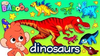 Dinosaurs for kids | Learn Dinosaur Names for Children | Triceratops Velociraptor | Club Baboo