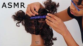 ASMR Hair Play | Parting/Sectioning + Detangling + Twisting Hair