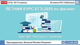  ЕГЭ-2025 по физике. Летний курс. Урок №2. Векторы и проекции