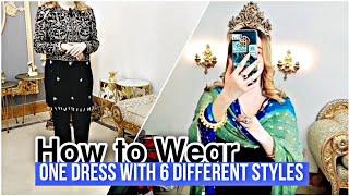 How To Wear A Black Dress with 6 Different Styles | One Black Dress Many Looks | Hamna Khan Vlogs