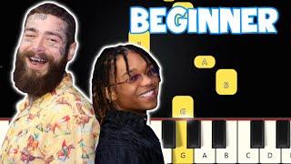 Sunflower - (Spider Man) Post Malone, Swae Lee | Beginner Piano Tutorial | Easy Piano