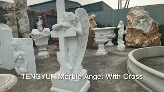 TENGYUN Marble Angel With Cross