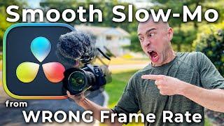 Create SMOOTH Slow Motion from WRONG (24fps) Frame Rate | DaVinci Resolve 18 to the Rescue!