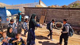 A rural family builds the roof of a rural house and continues the routine of the Pern family