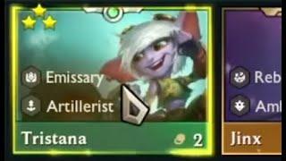 I started the game with 3 Tristanas AND a Guinsoo's so I tried the 4 Emissary Comp. It's insane.