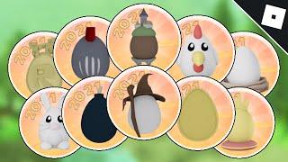 How to get ALL OF THE MEDIEVAL TIMES EGG BADGES in the EGG HUNT 2021 HANGOUT | Roblox