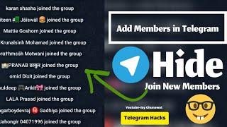 Hide new join/added members in telegram  | member adding time show members name problem solution.