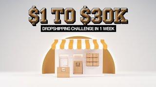 A $1 Dropshipping challenge to make $30k in Just a Week. Weekly Shopify Dropshipping Challenge.