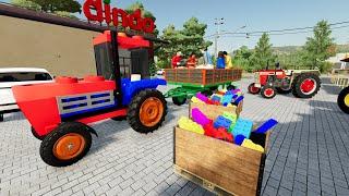 Lego Tractor on Farm? My Private Tractors and New Best Farming Map 22 | Swaraj Tractor by Bazylland