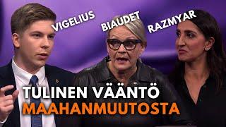 Maahanmuuttopolitiikkaa tilastot vai tunteet edellä? A-studiossa Vigelius vs. Razmyar & Biaudet