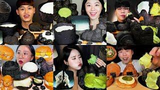 BLACK DESSERTS MUKBANG COMPILATION || ASMR 2× SPEED EATING SHOW