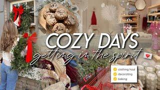 COZY DAYS | decorating our porch, winter clothing haul, baking cookies, & Christmas shopping ️