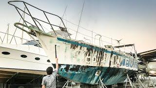 ️After 22 years abandoned it's time to (pressure) wash our sailboat #092