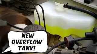 Installing new Radiator Overflow Tank on the Nissan 720!