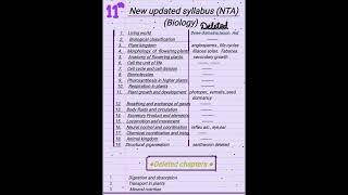 Neet new updated syllabus #neet #biology #class11 #new #update #neet2025