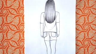 Backside Girl Drawing #shorts