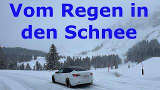 Ständig Regen ️ - ab in den Schnee️ mit dem TESLA Model 3 mit Heckantrieb!