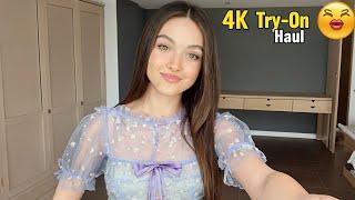 [4K] Transparent Try On Haul | No Bra Challenge | 2024  | see through | angel try on haul