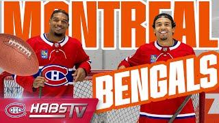 Bengals Ja'Marr Chase and Chase Brown try playing hockey in Montreal